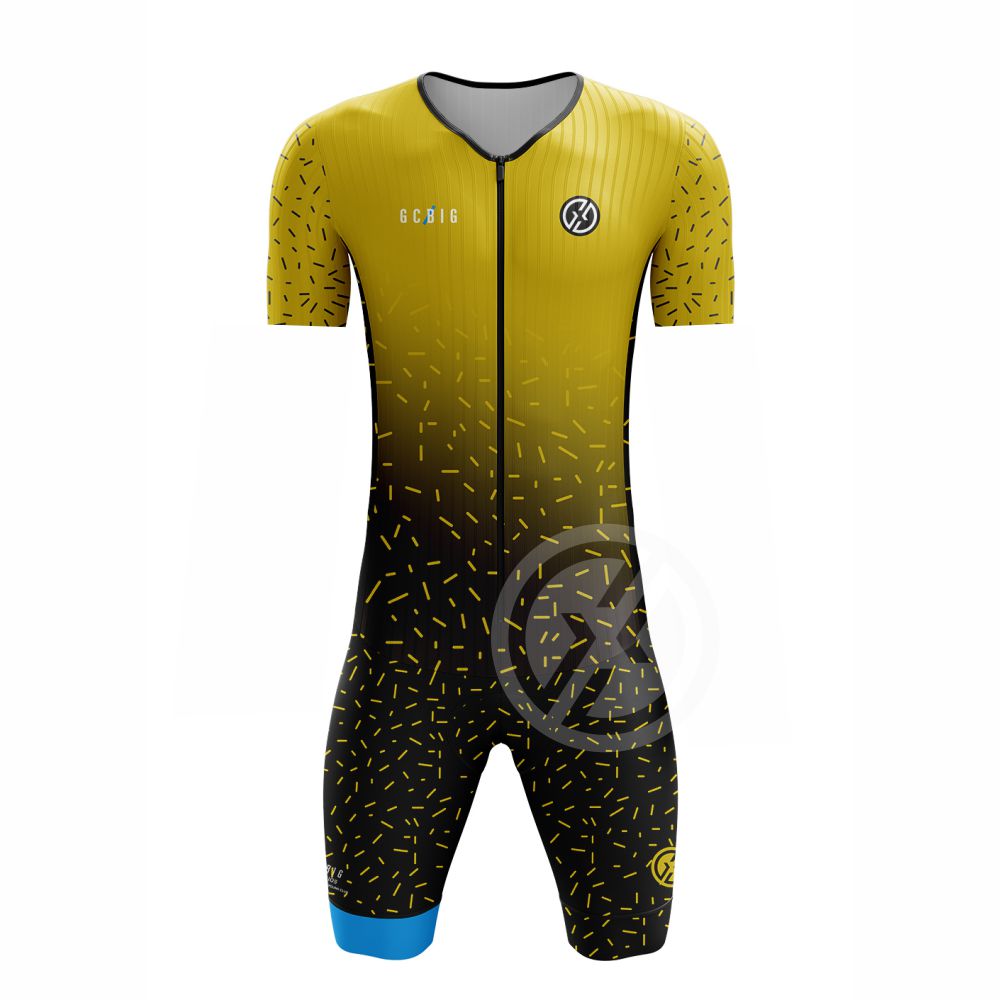 Triathlon Cycling Kit - Gcbig ชุดสูทไตรกีฬาผู้ชายชุดบอดี้สูทสกินสูทสำหรับปั่นจักรยาน Ciclismo ชุดถักเร็วจัมพ์สูท culotte MTB