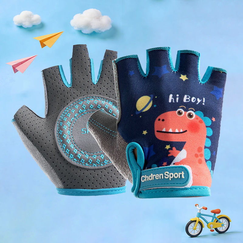 Cycling Gear Kids - ถุงมือปั่นจักรยานสำหรับเด็ก ลายการ์ตูน สำหรับนักเรียน ฤดูร้อน ฤดูใบไม้ผลิ เด็กชาย