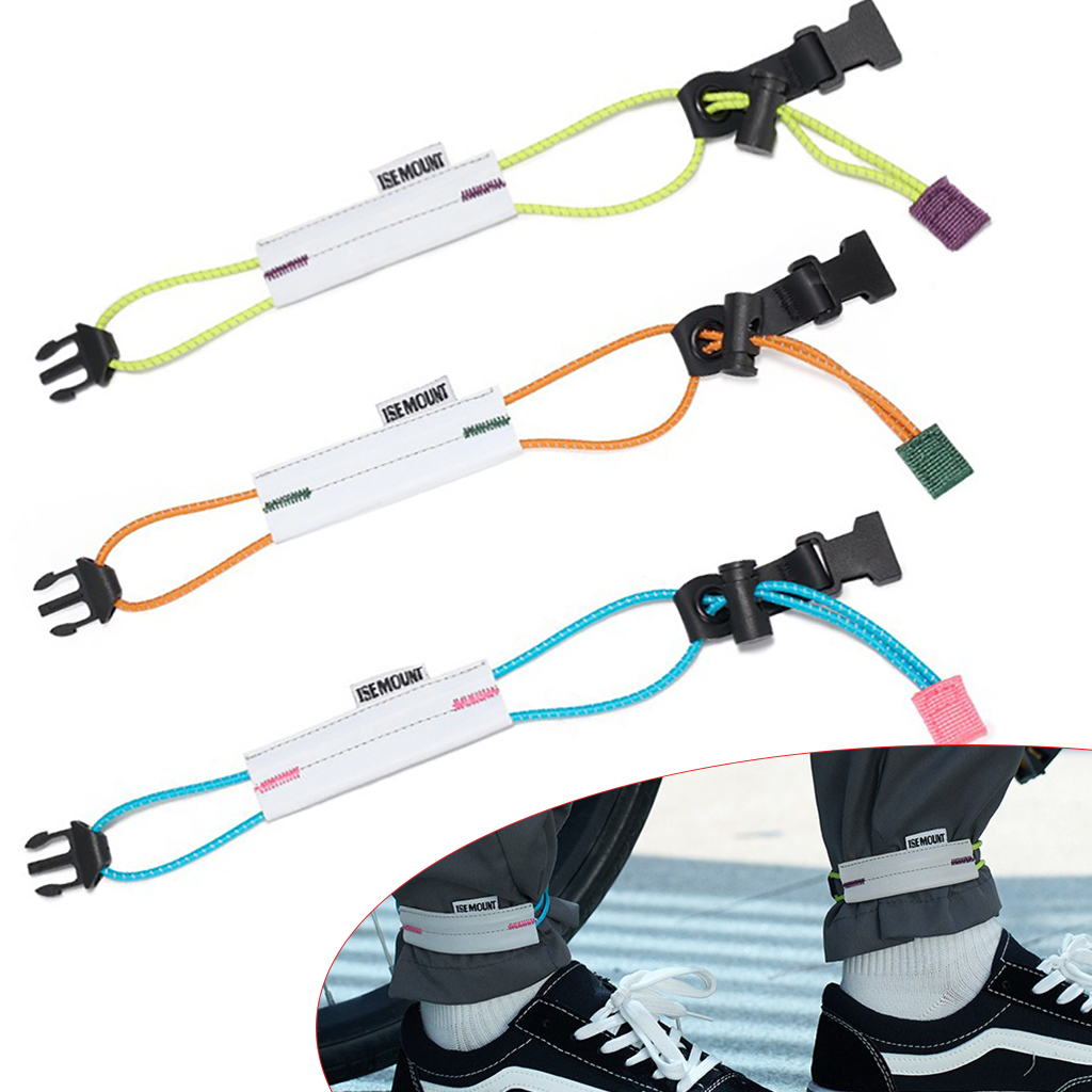 Gear In Cycling - สายรัดกางเกงปั่นจักรยานแบบสะท้อนแสง สายรัดขาจักรยานแบบปรับได้ แถบสะท้อนแสงเพื่อความปลอดภัยสำหรับจักรยานเสือหมอบ อุปกรณ์ขี่จักรยานกลางคืน
