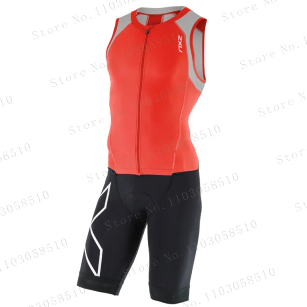 Triathlon Cycling Kit - ชุดไตรกีฬา Zxu Trisuit สำหรับผู้ชาย เสื้อผ้าไตรกีฬาแขนกุด ชุดจั๊มสูทสำหรับปั่นจักรยาน