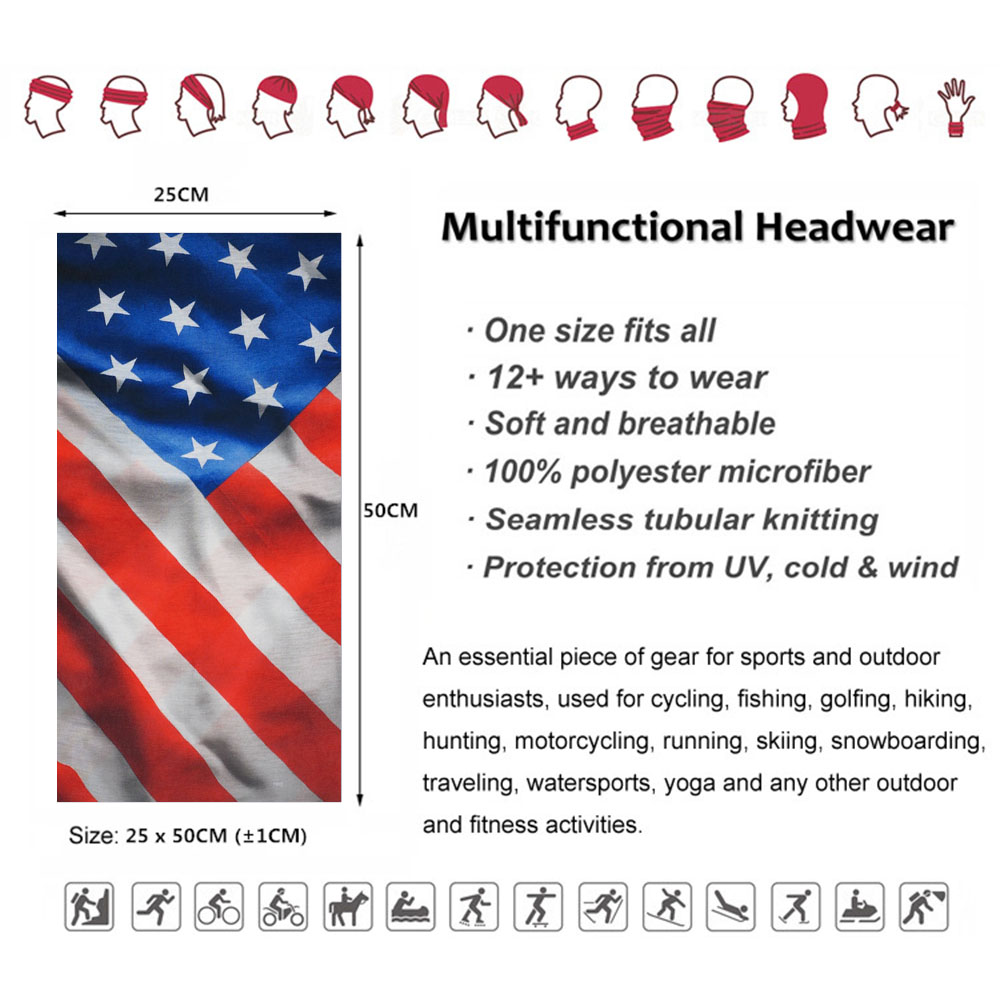 ผ้าพันคอป้องกันแดดลายธงแบบอเนก - Cycling Gear บทวิจารณ์และราคา
