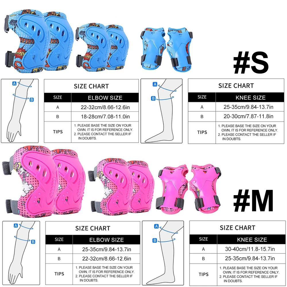 6 ชิ้นเด็ก 3-12 ปีเข่าข้อศอก P - Cycling Gear Kids บทวิจารณ์และราคา